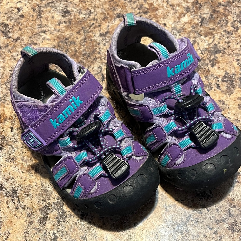 Kamik Kids' Purple and Teal Adventure Sandals